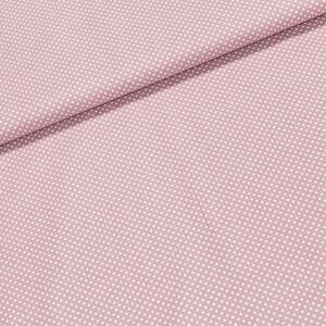 Bavlněné plátno N 126, bílý puntík na starorůžové š.150cm (látka v metráži)