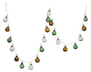 Závěsná girlanda Glass ball Green / brown / light green 155 cm