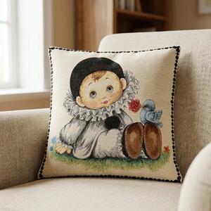Dekoratex Dekorační povlak na polštářek RETRO MALÝ HARLEKÝN, béžovo-černá 45x45cm