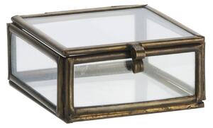 Skleněný úložný box Aged Brass Mini