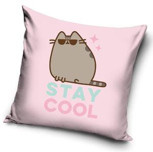 Carbotex dětský polštářek KOČIČKA PUSHEEN STAY COOL, růžový 40x40cm