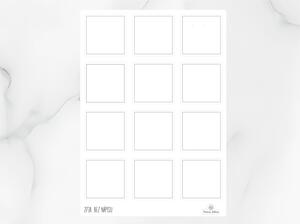 Samolepky na dózy bez nápisu 60x60 mm 12ks Barva: Bílá
