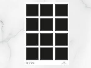 Samolepky na dózy bez nápisu 60x60 mm 12ks Barva: Černá