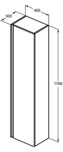 Ideal Standard Tesi - Vysoká skříňka 170 cm, Matný lak sv. modrý, T0054WI