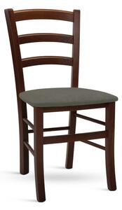 Židle VENEZIA s čalouněným sedákem Odstín: Rustikál, Látky: MICROFIBRA nero 117