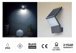Solární venkovní LED světlo na fasádu SeaMAID 155 lm, IP65, bílá Barva produktu: Antracit