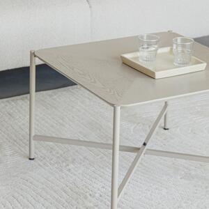 White Label Béžový lakovaný konferenční stolek WLL MARCIO 40 x 40 cm