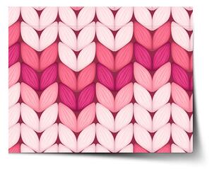 Sablio Plakát Tříbarevné růžové pletení - 60x40 cm