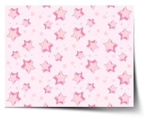 Sablio Plakát Růžové hvězdičky - 60x40 cm
