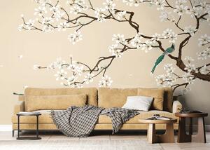 Fototapeta na míru Béžové Chinoiserie | Vliesová fototapeta na zed' | DFT5P352469