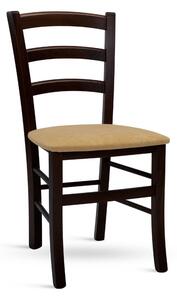 Židle VENEZIA s čalouněným sedákem Odstín: Tmavě Hnědá, Látky: MICROFIBRA marrone 107