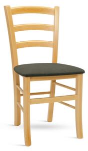 Židle VENEZIA s čalouněným sedákem Odstín: Rustikál, Látky: MICROFIBRA nero 117