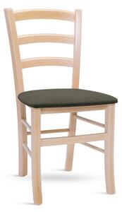 Židle VENEZIA s čalouněným sedákem Odstín: Tmavě Hnědá, Látky: LUX antracit 6