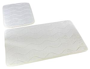 Praktik koupelnová souprava mikrovlákno SUMBA, vlnka, smetanová, 75x45cm (předložka) + 45x35cm (na WC)
