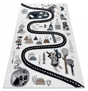 Dětský kusový koberec Fun Route Street animals cream 160x220 cm