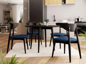 Kulatý stůl Vidariko FI 100 se 6 židlemi ST80 01, Barva křesla: černá, Barva stolu: Černá, Potah: Magic Velvet 2216 Mirjan24 5903211161278