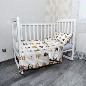 Sablio Mikroplyšové dětské povlečení do postýlky Zvířátka 4 - 120x90 / 40x60