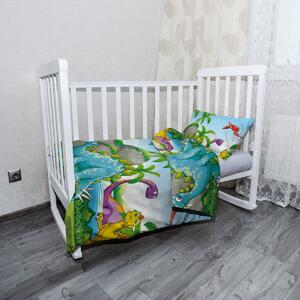 Sablio Mikroplyšové dětské povlečení do postýlky Dinosauři 3 - 120x90 / 40x60