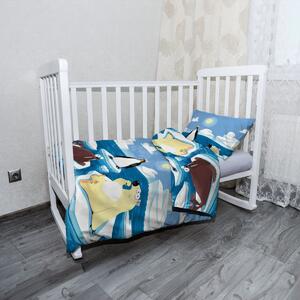 Sablio Mikroplyšové dětské povlečení do postýlky Lední zvířátka - 120x90 / 40x60