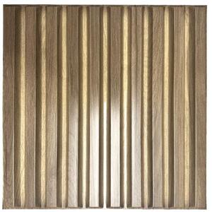 Obkladové panely 3D PVC SLATS D167 dřevo hnědé, cena za kus, rozměr 500 x 500 mm, SLATS dřevo hnědé, IMPOL TRADE