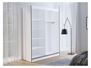 Šatní skříň s posuvnými dveřmi Birelto II 180 2D, Barva: bílá / bílá + černá Mirjan24 5903211158377