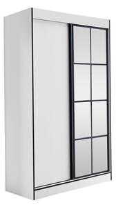 Šatní skříň s posuvnými dveřmi Birelto II 120 2D, Barva: dub artisan / dub artisan + černá Mirjan24 5903211158346
