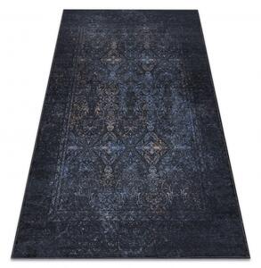 Makro Abra Kusový koberec vhodný k praní ANDRE 1058 Ornament vintage protiskluzový černý modrý Rozměr: 80x150 cm