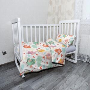 Sablio Mikroplyšové dětské povlečení do postýlky Oblak s ptáčky - 120x90 / 40x60