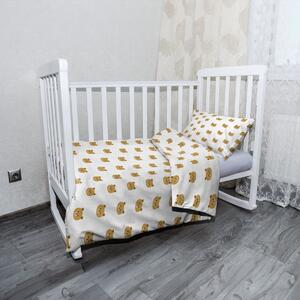 Sablio Mikroplyšové dětské povlečení do postýlky Medvídci na bílé - 120x90 / 40x60