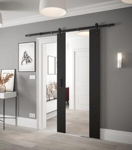 Posuvné dveře se zrcadlem Loftiko II - 90 cm s tlumeným dojezdem Barva: Černá