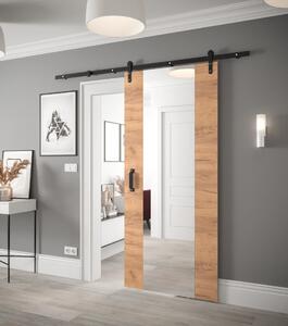 Posuvné dveře se zrcadlem Loftiko II - 90 cm s tlumeným dojezdem Barva: Dub Craft zlatý