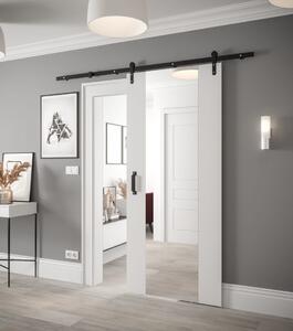 Posuvné dveře se zrcadlem Loftiko II - 90 cm s tlumeným dojezdem Barva: Bílá