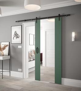 Posuvné dveře se zrcadlem Loftiko II - 90 cm s tlumeným dojezdem Barva: Zelená
