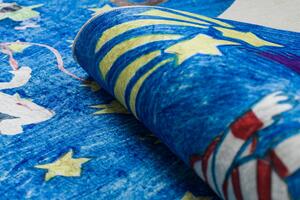 Dětský kusový koberec Bambino 2265 Rocket Space blue 80x150 cm