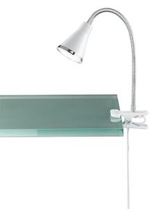 Trio Leuchten R22711101 ARRAS - LED svítidlo s klipsem na husím krku, bílá, LED 3,8W, 3000K (Ohebná LED lampička se skřipcem na desku stolu)