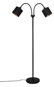 Trio Leuchten R46332079 TOMMY - Moderní dvouramenná stojací čtecí lampa s husími krky 2 x E14, 130cm výška / černo zlatá (Stojací lampa vhodná ke čtení)