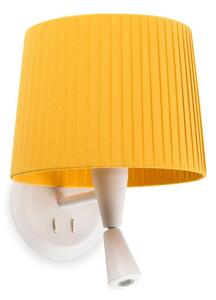 FARO 64308-36 SAMBA bílá/skládaná žlutá nástěnná lampa se čtecí lampičkou - FARO