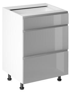 KONDELA Spodní skříňka, bílá/šedá extra vysoký lesk HG, AURORA D60S3