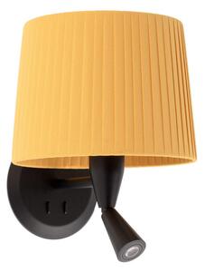FARO 64309-36 SAMBA černá/skládaná žlutá nástěnná lampa se čtecí lampičkou - FARO
