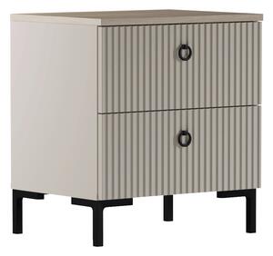 KONDELA Noční stolek, šedohnědá Taupe/dub silverjack, DOMCA 2S