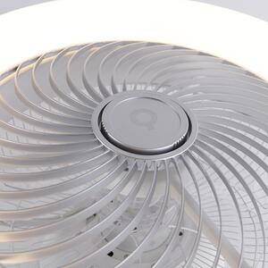 Designový stropní ventilátor stříbrný stmívatelný - Clima