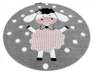Dětský kusový koberec Petit Dolly sheep grey kruh 120x120 cm
