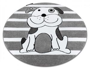 Dětský kusový koberec Petit Puppy grey kruh 120x120 cm