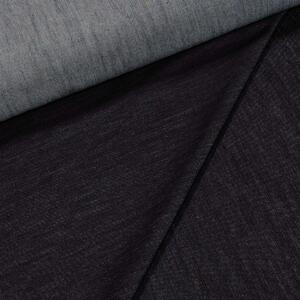 Bavlněná riflovina (denim, džínovina) černá č.5, klasická, š.160cm, 410 g/m2, 100% bavlna (látka v metráži)