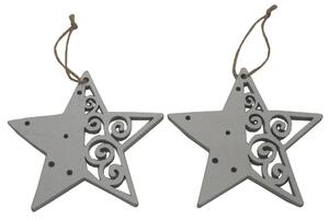 Dekorace závěsná hvězdy 10 cm -2 ks 3001325