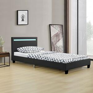 FurniGO Čalouněná postel Verona 90 x 200 cm - černá
