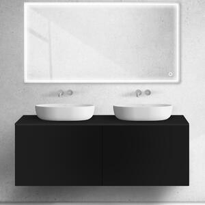 Oltens Lun skříňka 140x44.7x52 cm pod umyvadlo závěsná černá mat 60040300