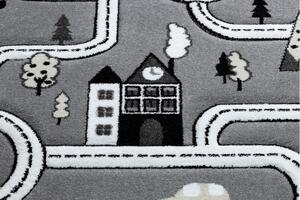 Dětský kusový koberec Petit Town streets grey 120x170 cm