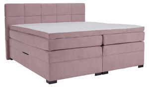 KONDELA Boxspringová pocketová postel, 180x200, růžová, APRIL