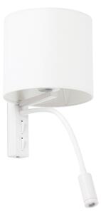 TIRA nástěnná lampa, bílá, se čtecí lampičkou - FARO